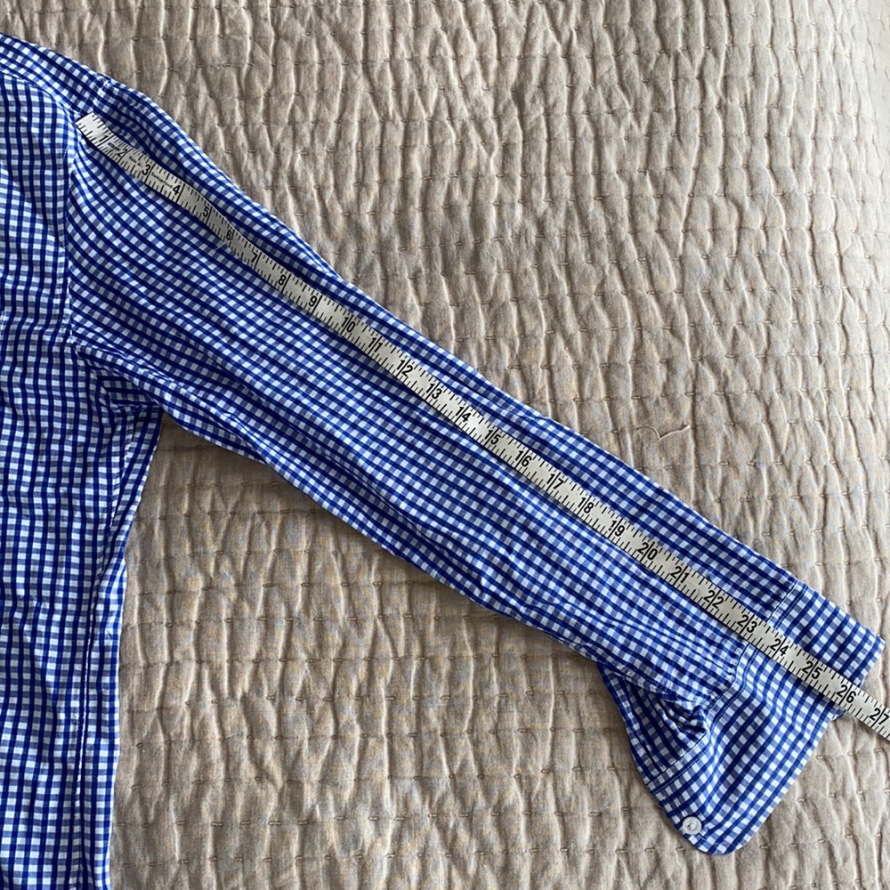 J. Crew Blue/White Gingham Checked Button Down Sl… - image 7